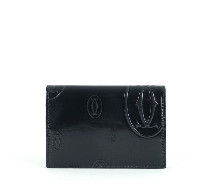 cartier happy birthday monogram calf leather palladium card holder