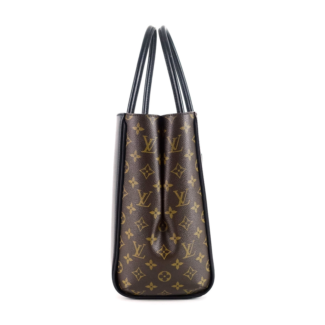 kimono monogram canvas and calfskin leather tote bag