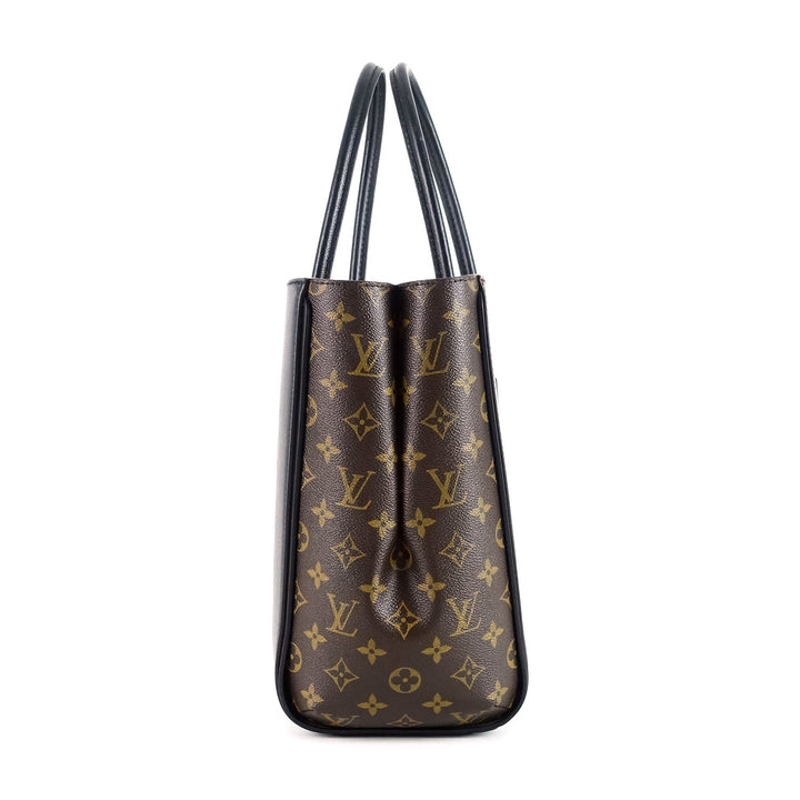 kimono monogram canvas and calfskin leather tote bag