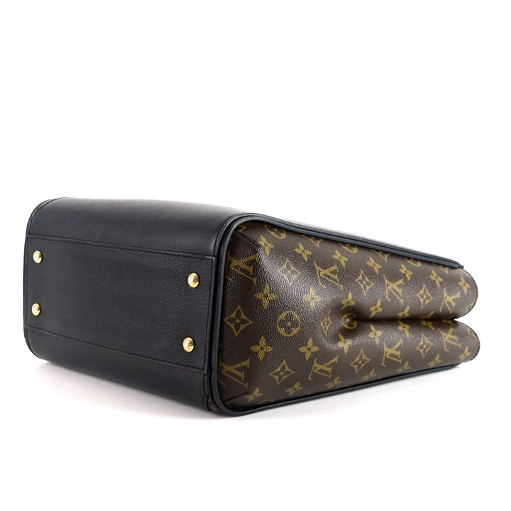 kimono monogram canvas and calfskin leather tote bag