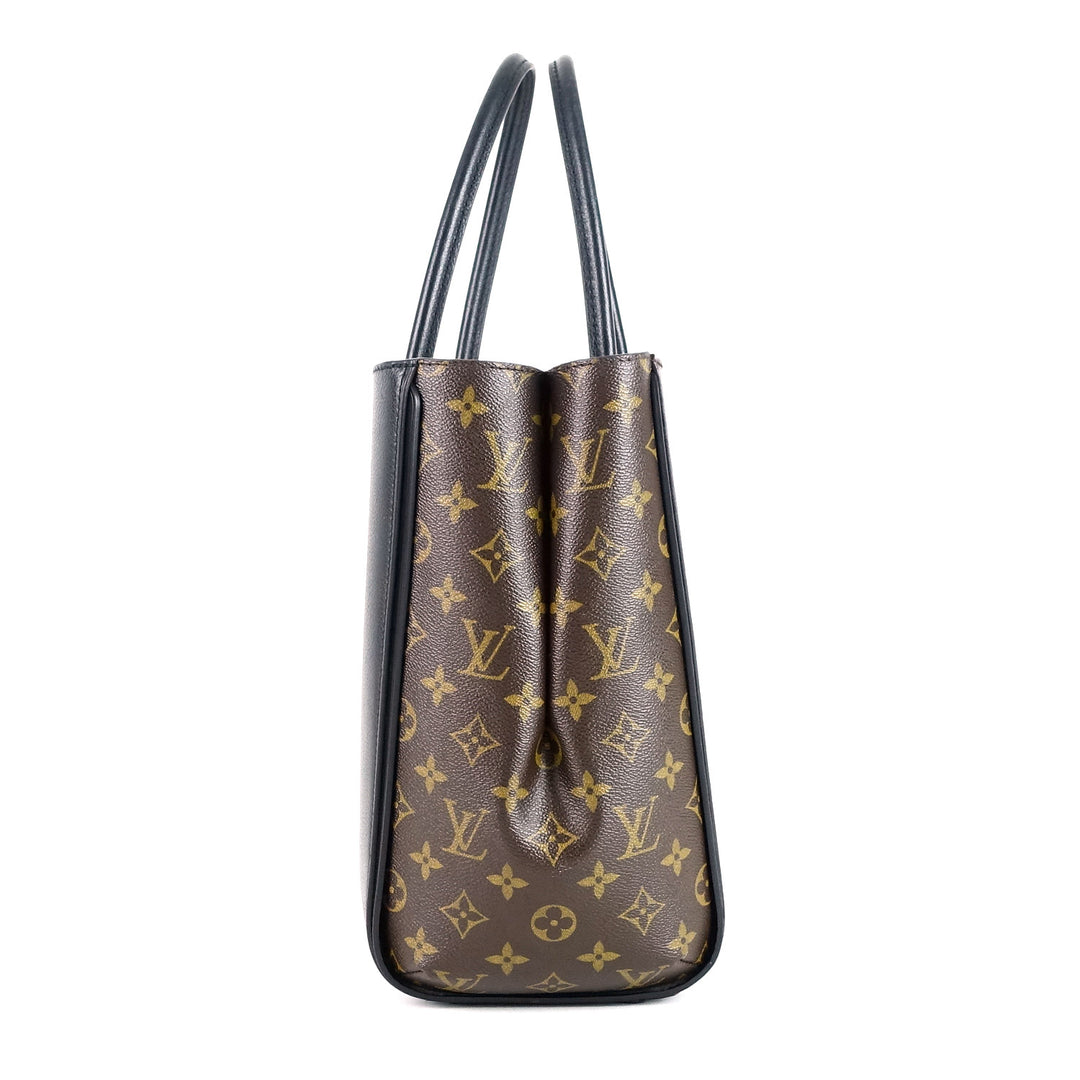 kimono monogram canvas and calfskin leather tote bag