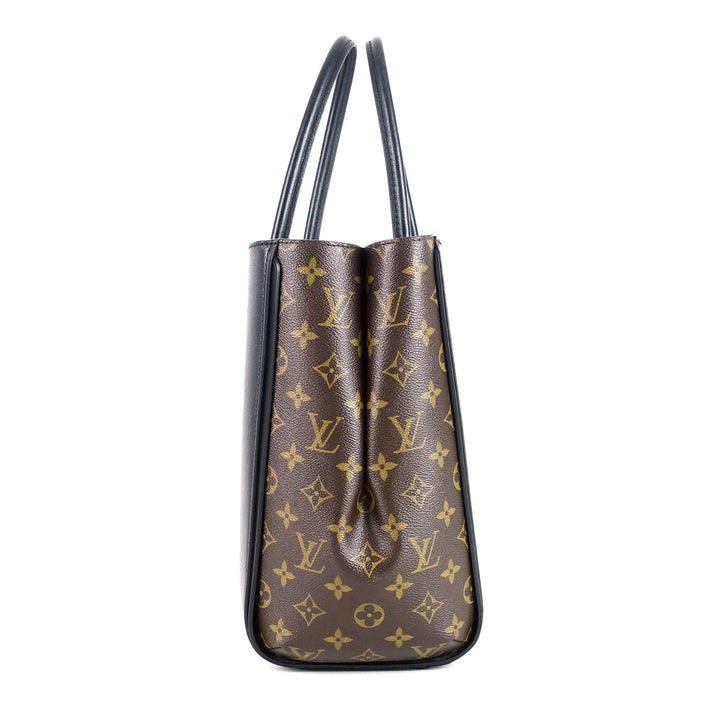 kimono monogram canvas and calfskin leather tote bag