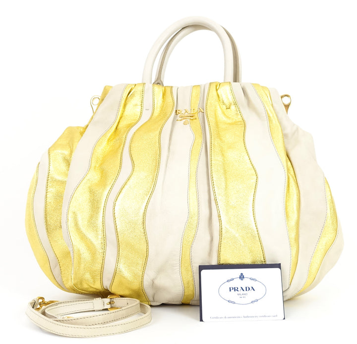 waves convertible nappa leather hobo bag