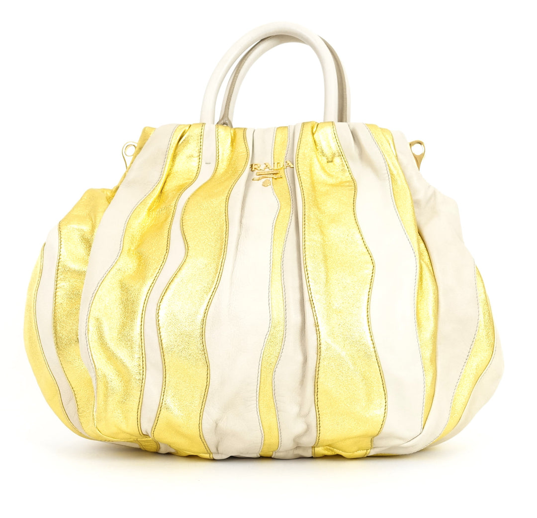 waves convertible nappa leather hobo bag