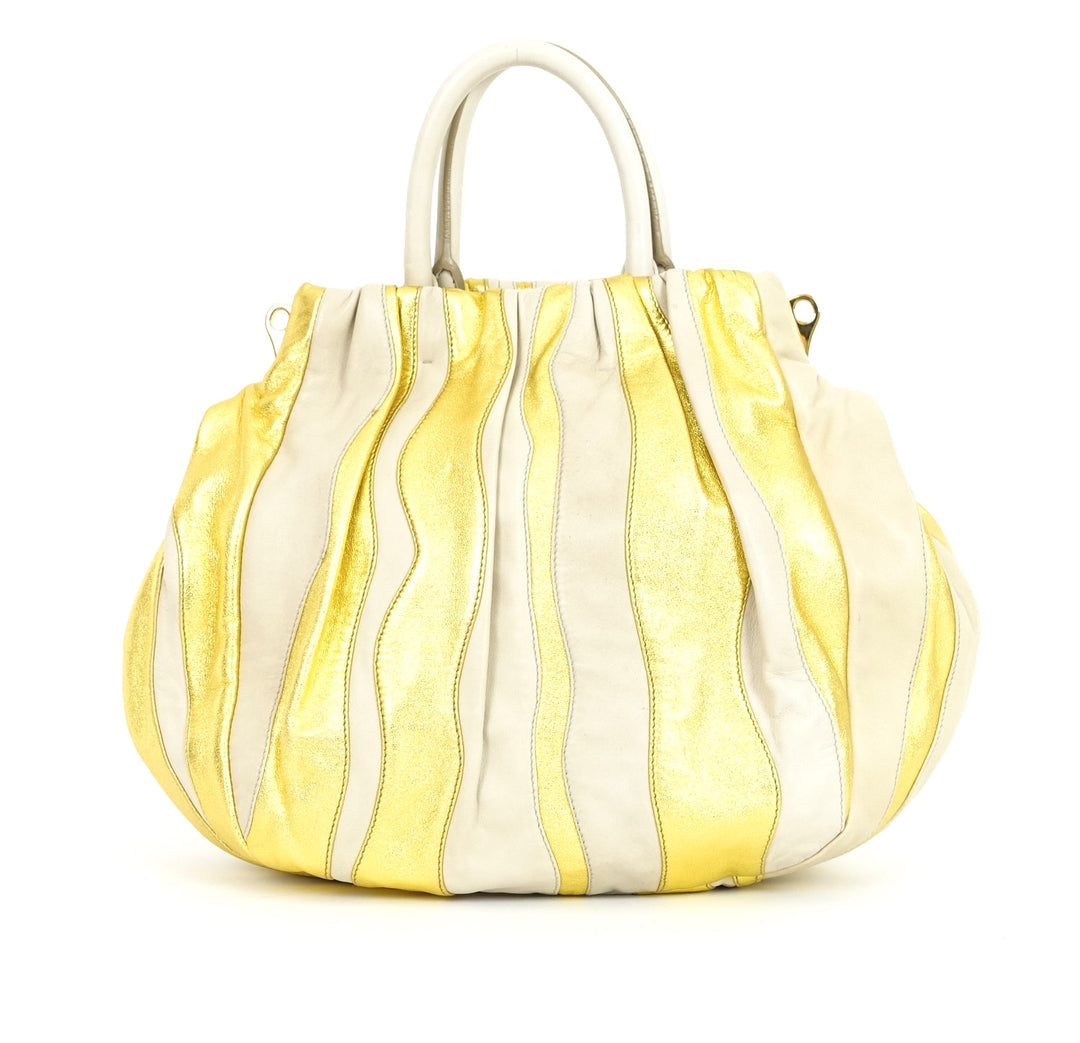 waves convertible nappa leather hobo bag