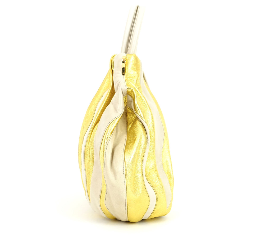 waves convertible nappa leather hobo bag