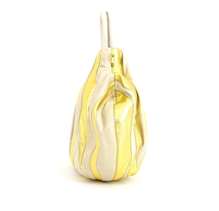 waves convertible nappa leather hobo bag