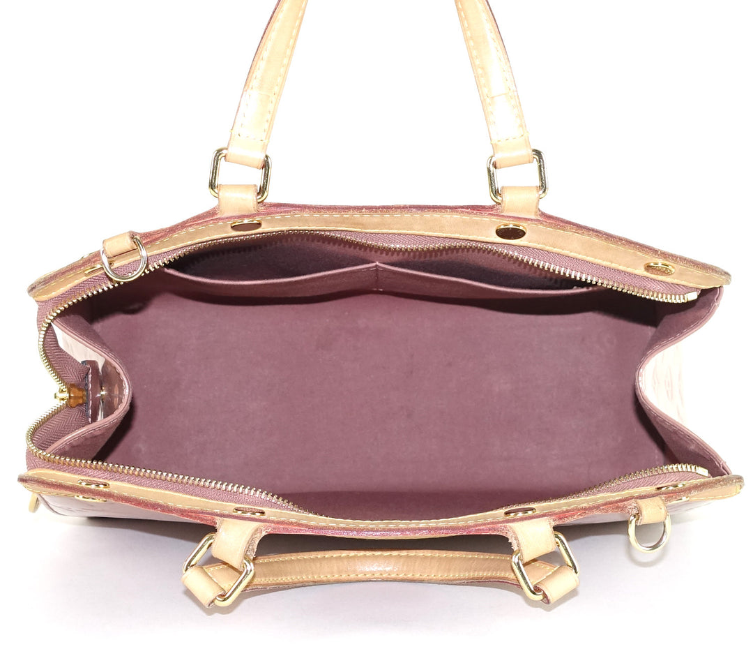 brea mm monogram vernis leather handbag