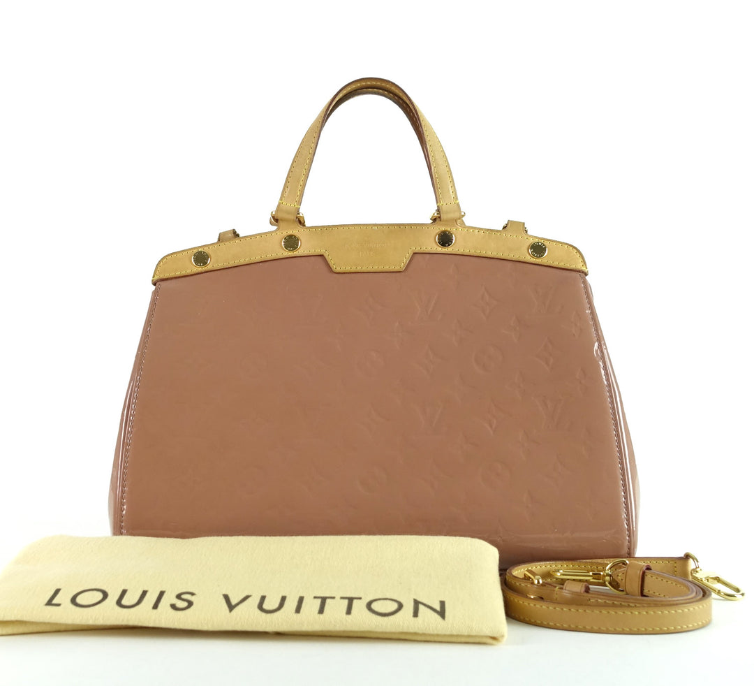 brea mm monogram vernis leather handbag