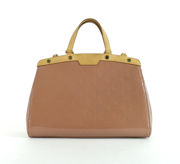 brea mm monogram vernis leather handbag