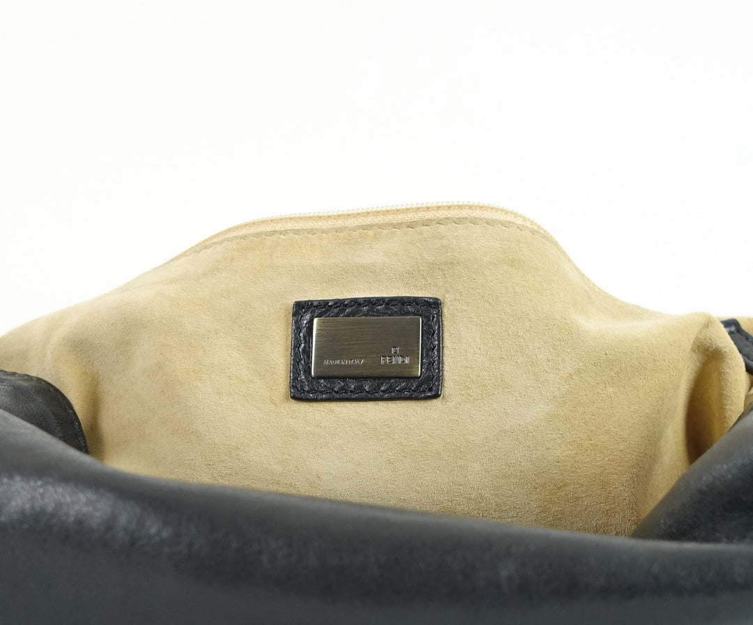 whipstitch baguette nappa leather large bag