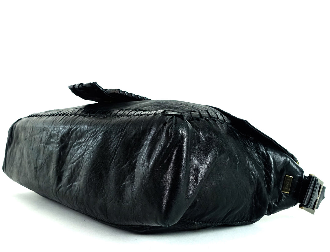 whipstitch baguette nappa leather large bag