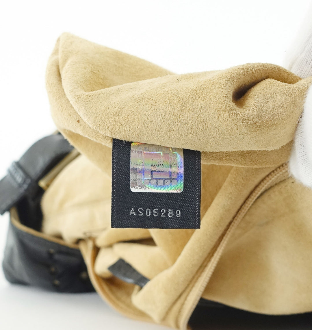 whipstitch baguette nappa leather large bag