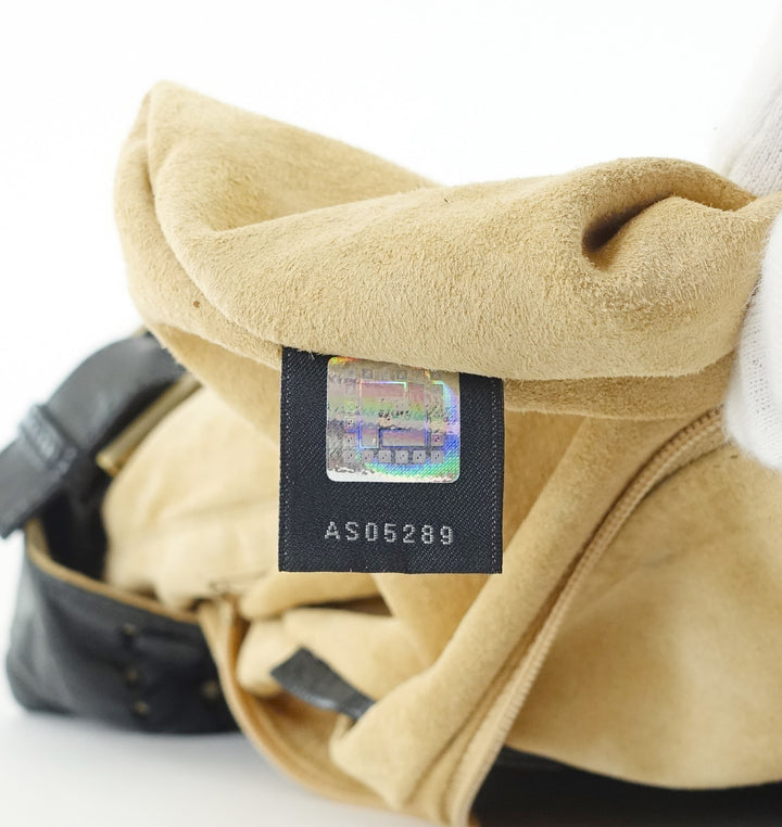 whipstitch baguette nappa leather large bag