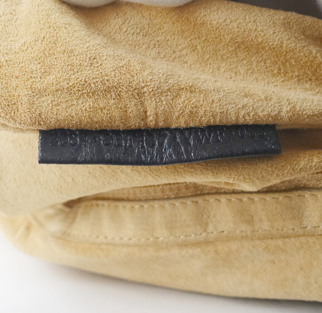 whipstitch baguette nappa leather large bag