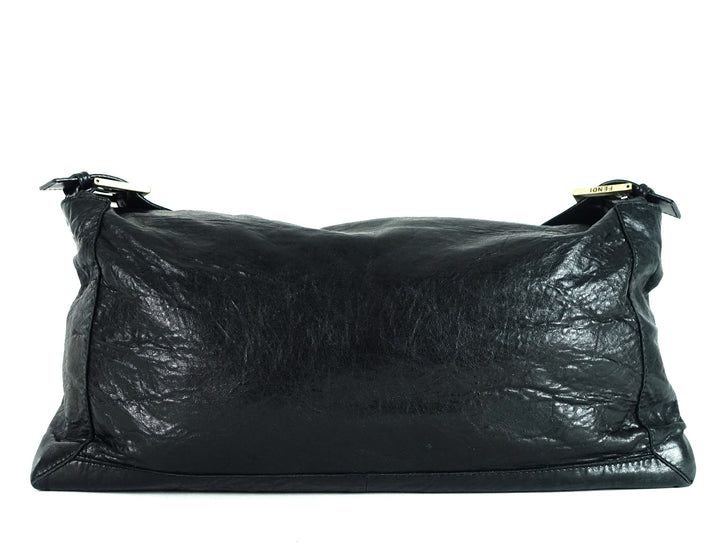 whipstitch baguette nappa leather large bag
