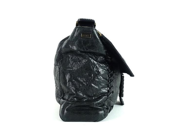 whipstitch baguette nappa leather large bag