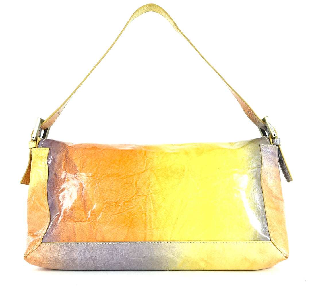 whipstitch baguette nappa leather medium bag