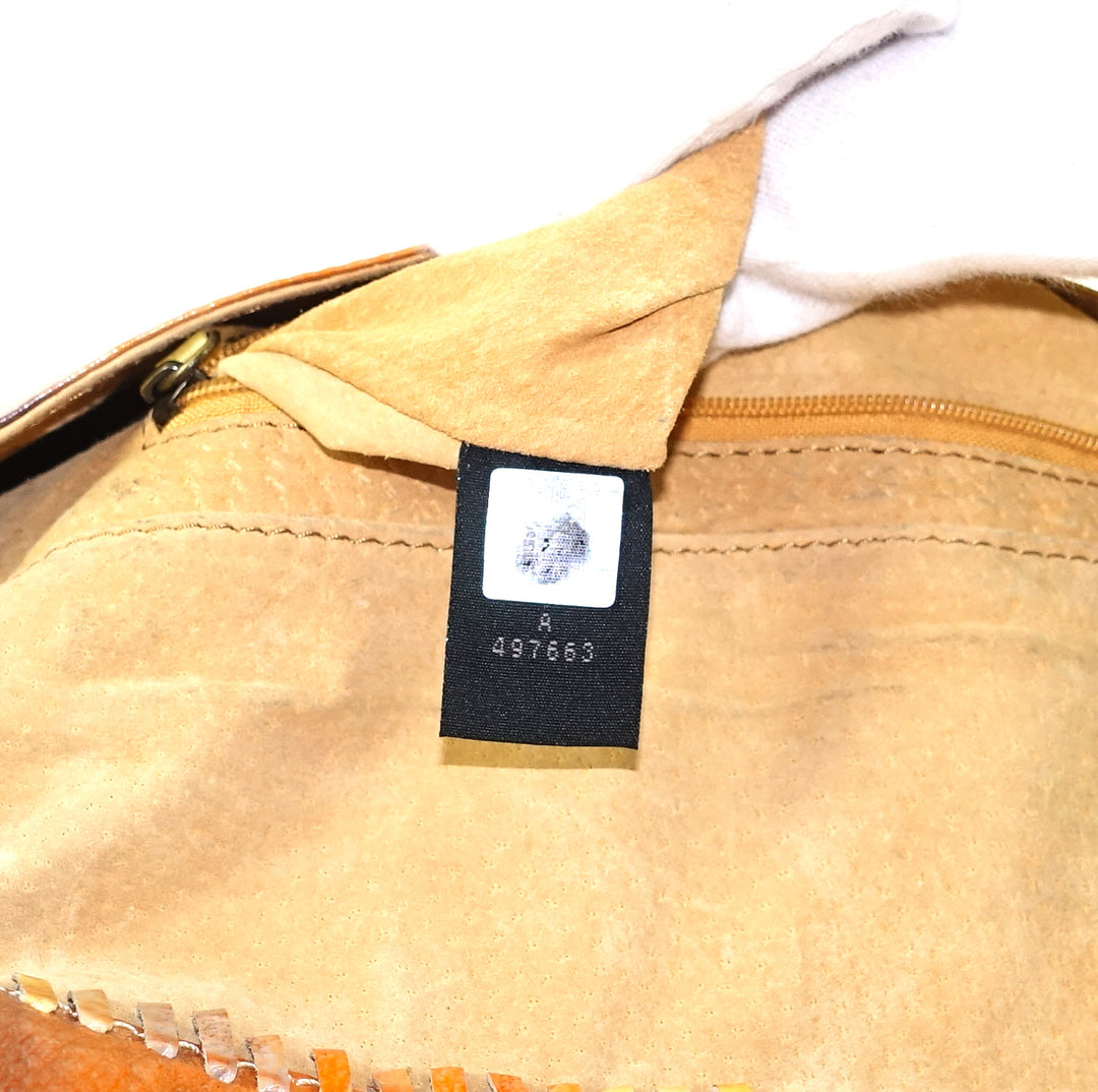 whipstitch baguette nappa leather medium bag