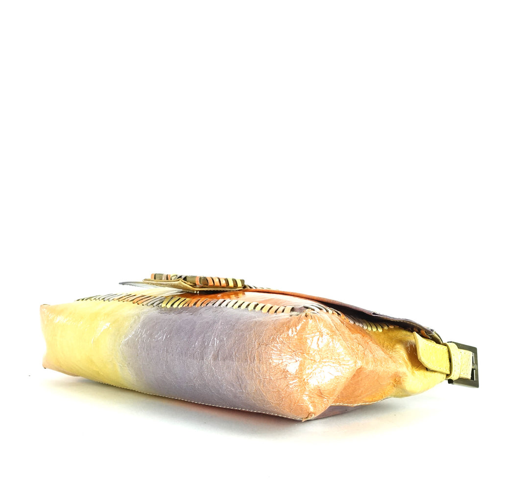 whipstitch baguette nappa leather medium bag