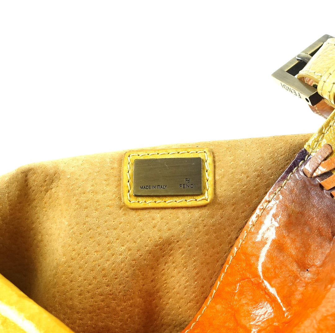 whipstitch baguette nappa leather medium bag