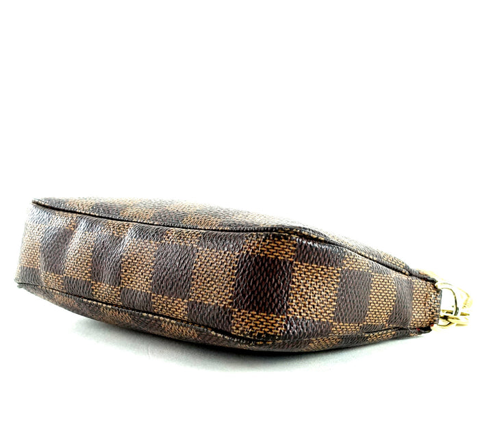 mini pochette accessoires damier ebène canvas evening bag