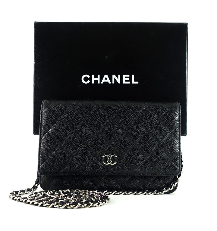 wallet on chain caviar leather bag