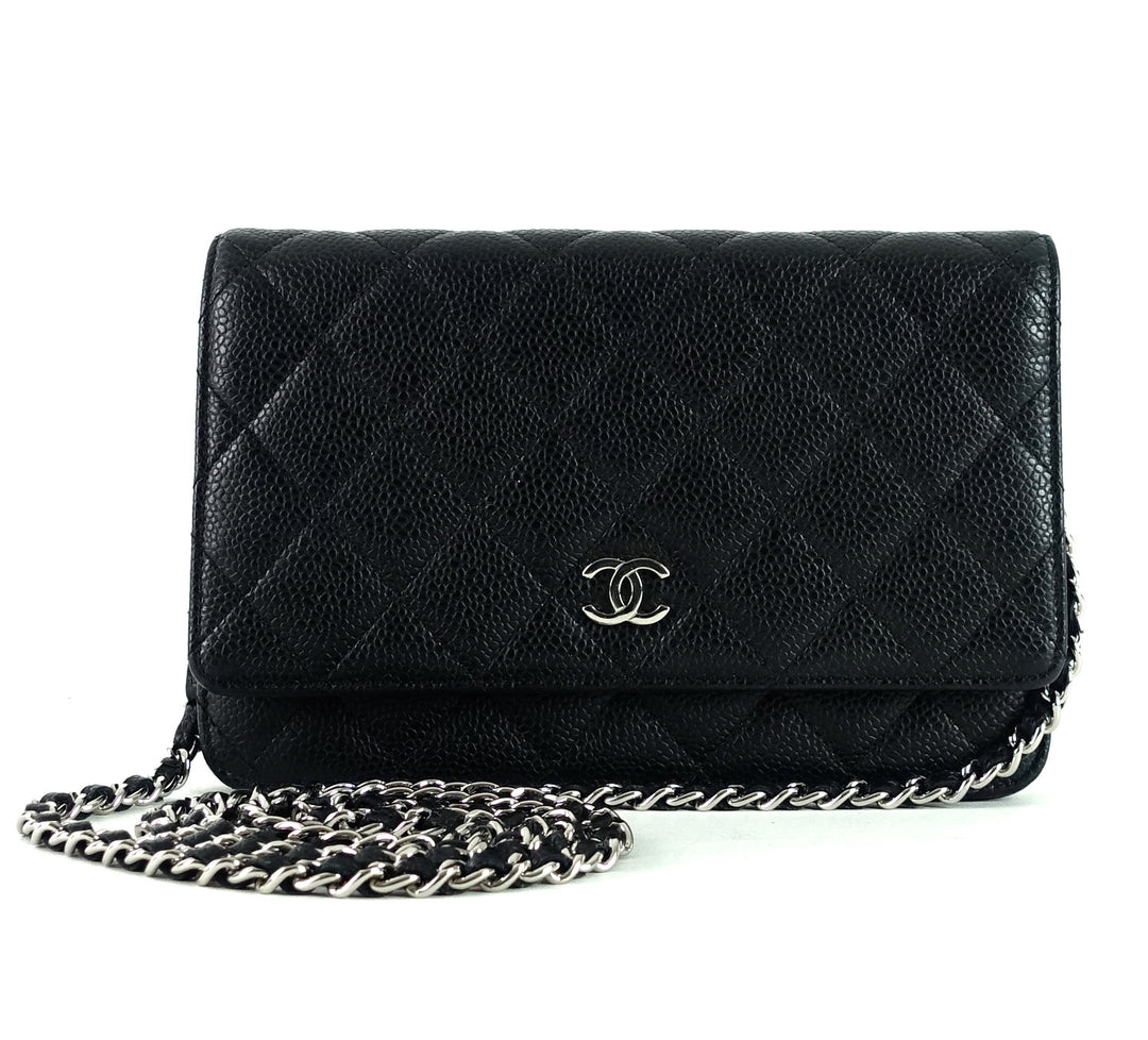wallet on chain caviar leather bag