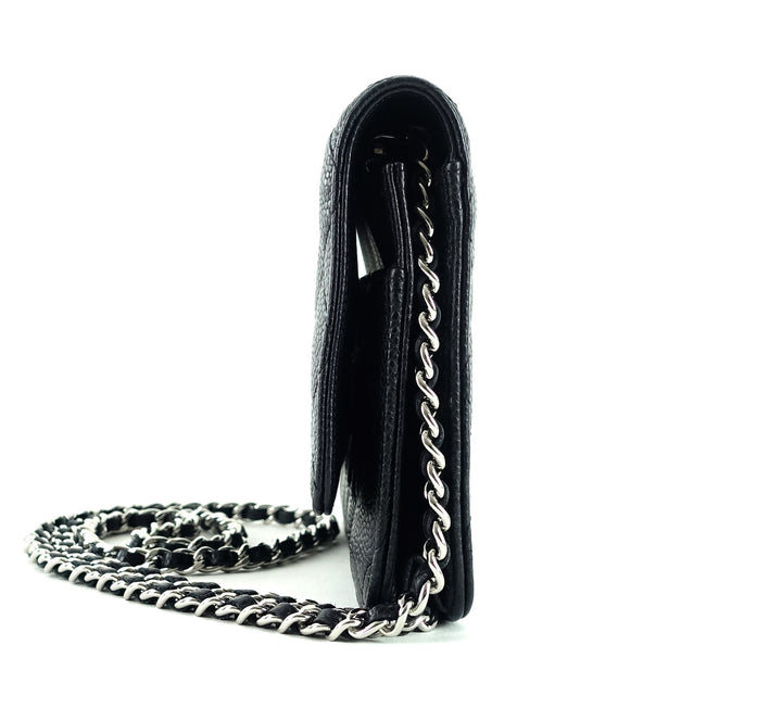 wallet on chain caviar leather bag