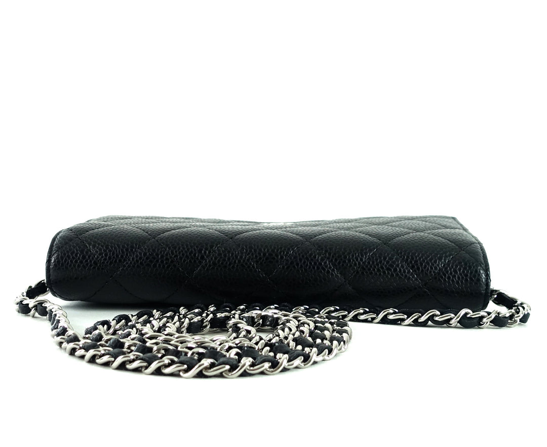 wallet on chain caviar leather bag