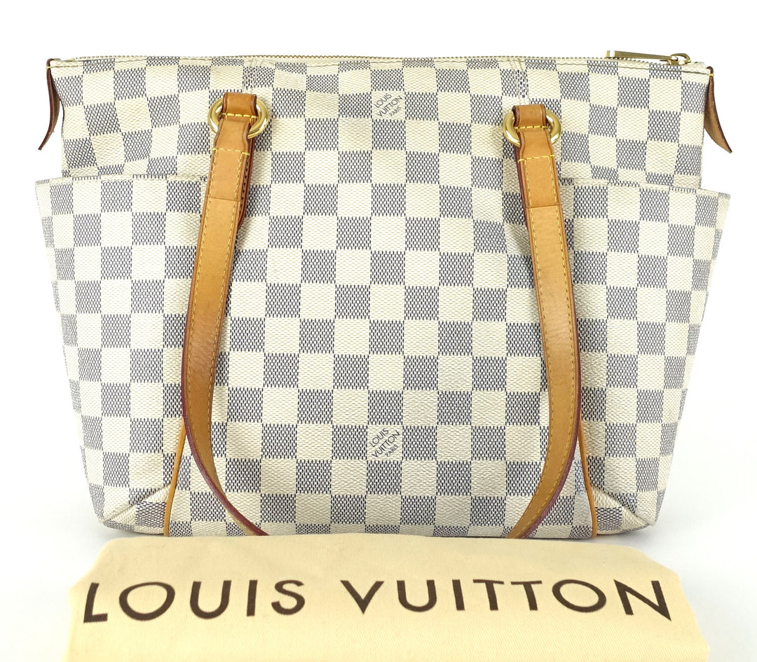 totally pm damier azur canvas shoulder bag