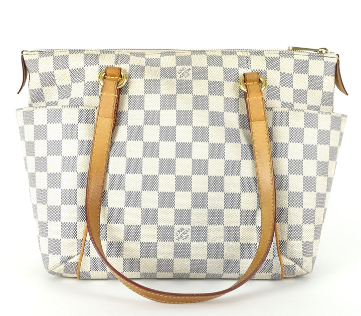 totally pm damier azur canvas shoulder bag