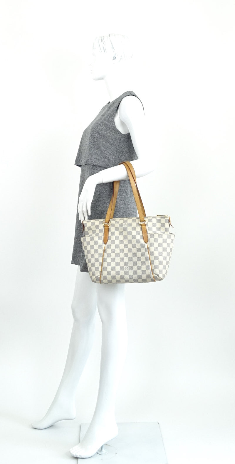 totally pm damier azur canvas shoulder bag