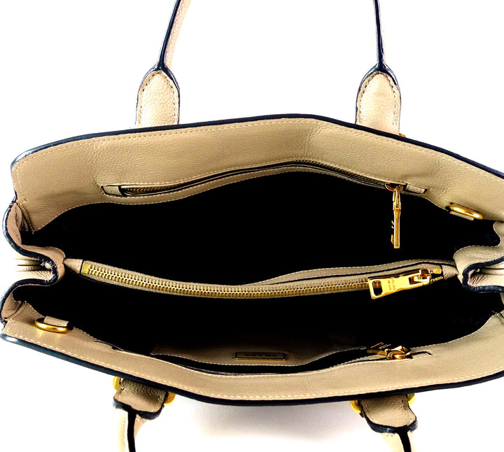 pebbled vitello daino leather tote bag