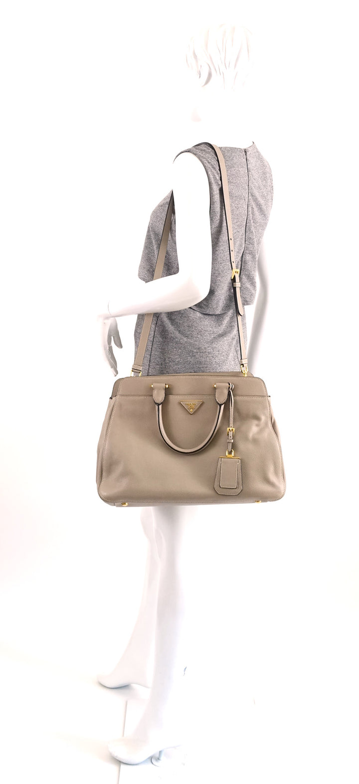 pebbled vitello daino leather tote bag