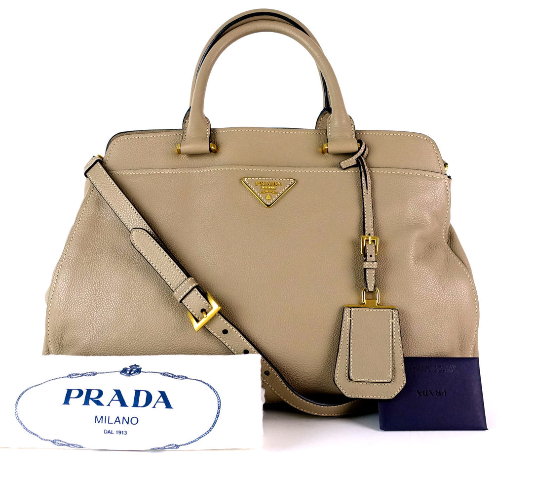 pebbled vitello daino leather tote bag