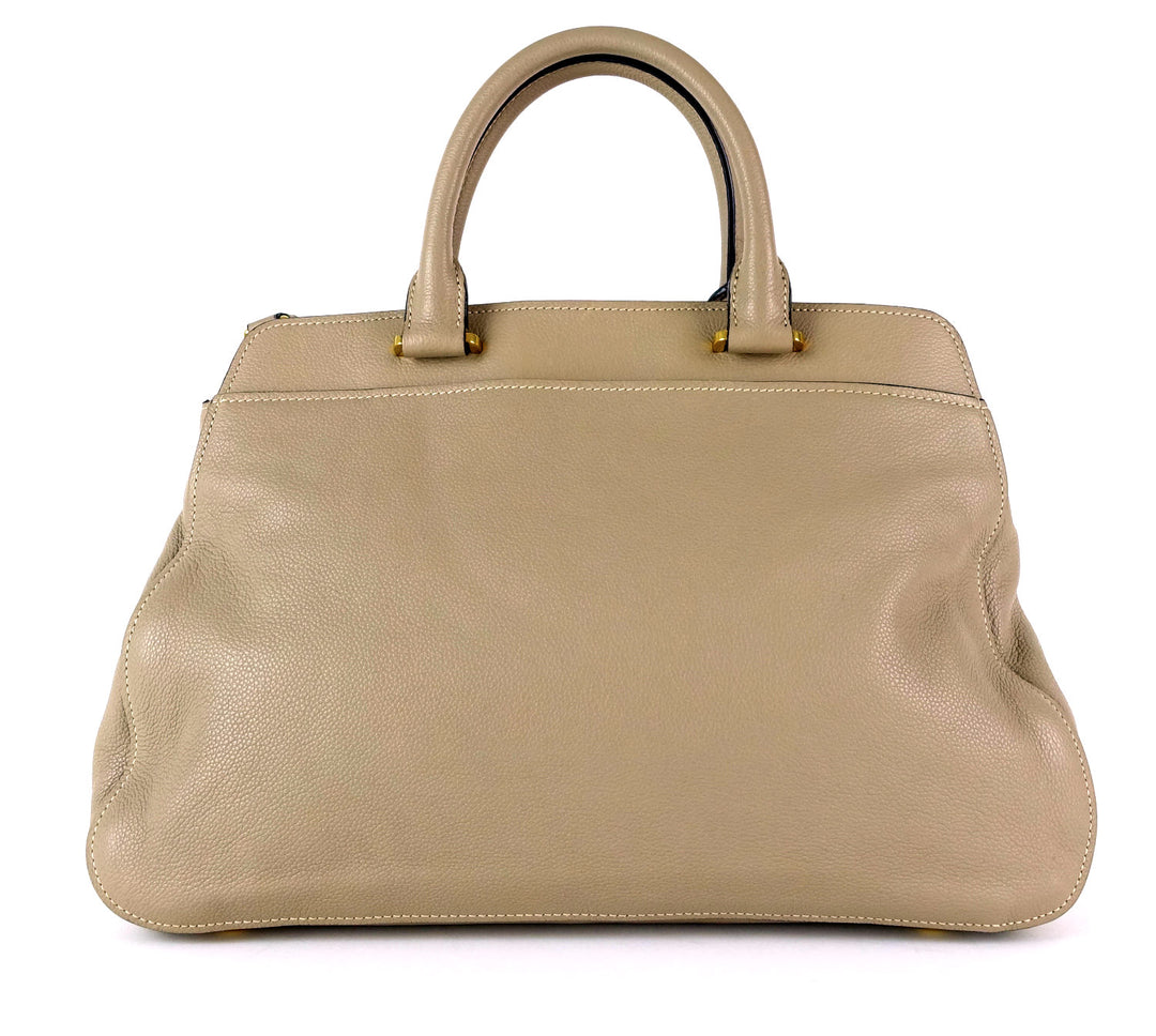 pebbled vitello daino leather tote bag