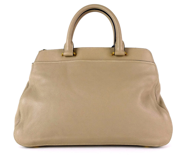 pebbled vitello daino leather tote bag