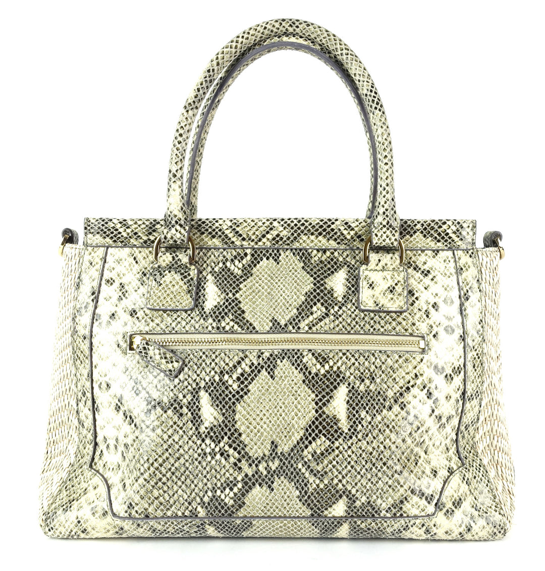 tory burch 797 snake-print leather raffia satchel bag