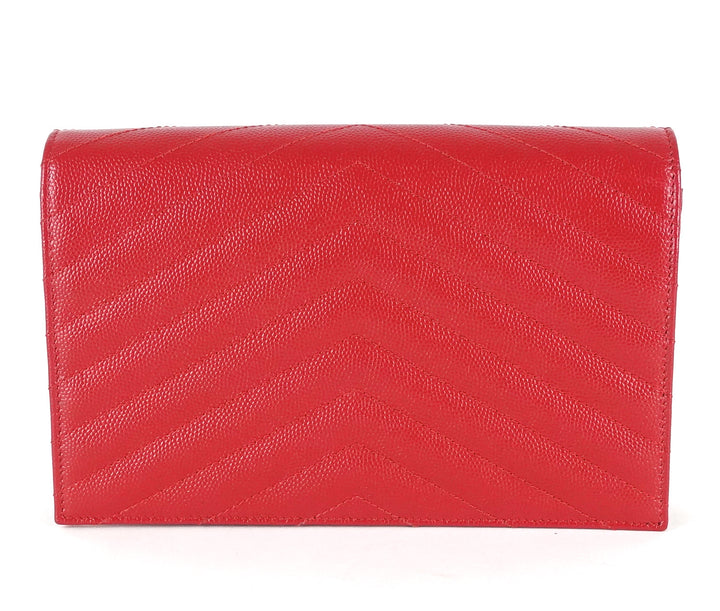 matelasse chevron calf leather classic wallet