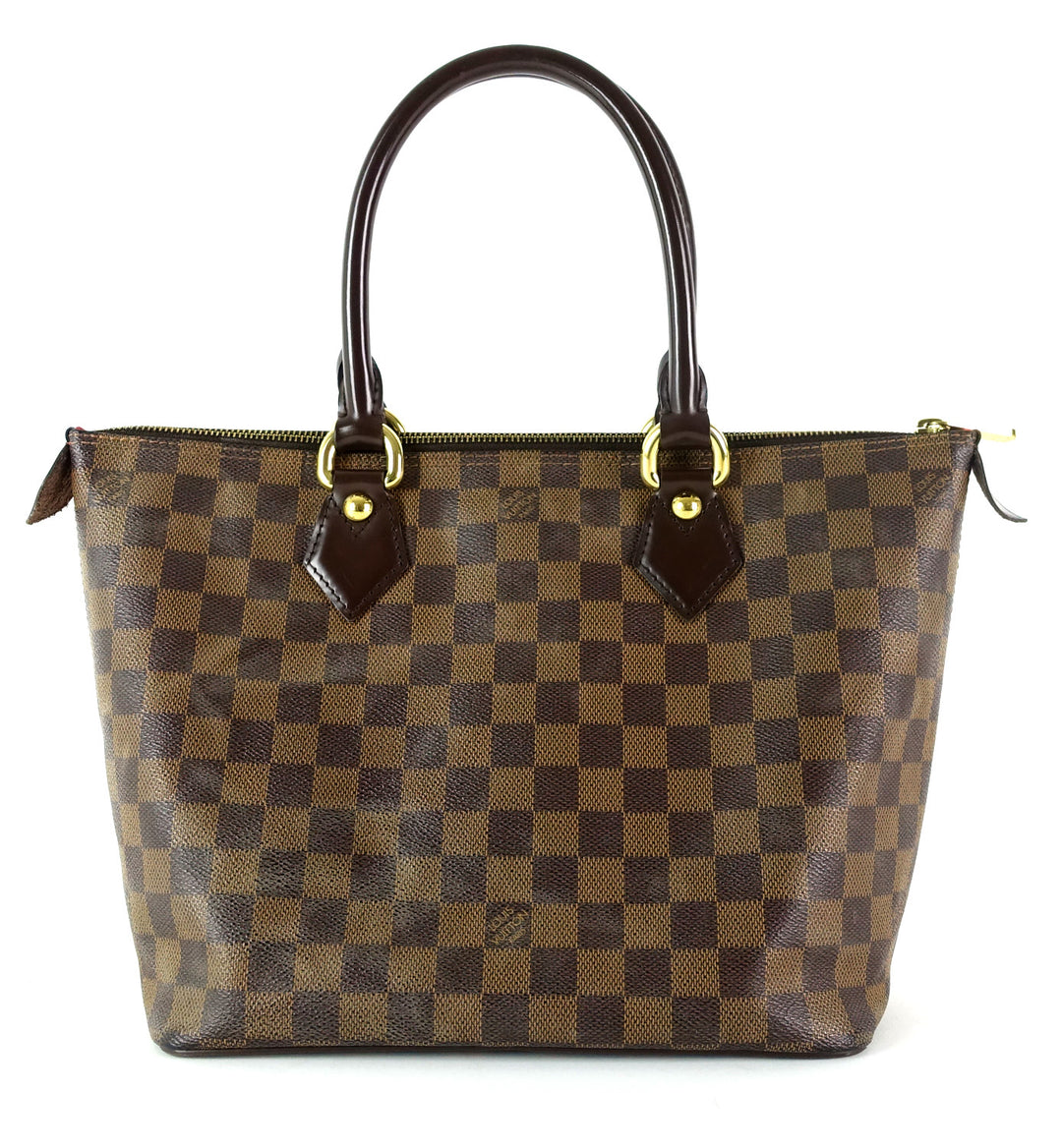 saleya pm damier ebene canvas tote bag