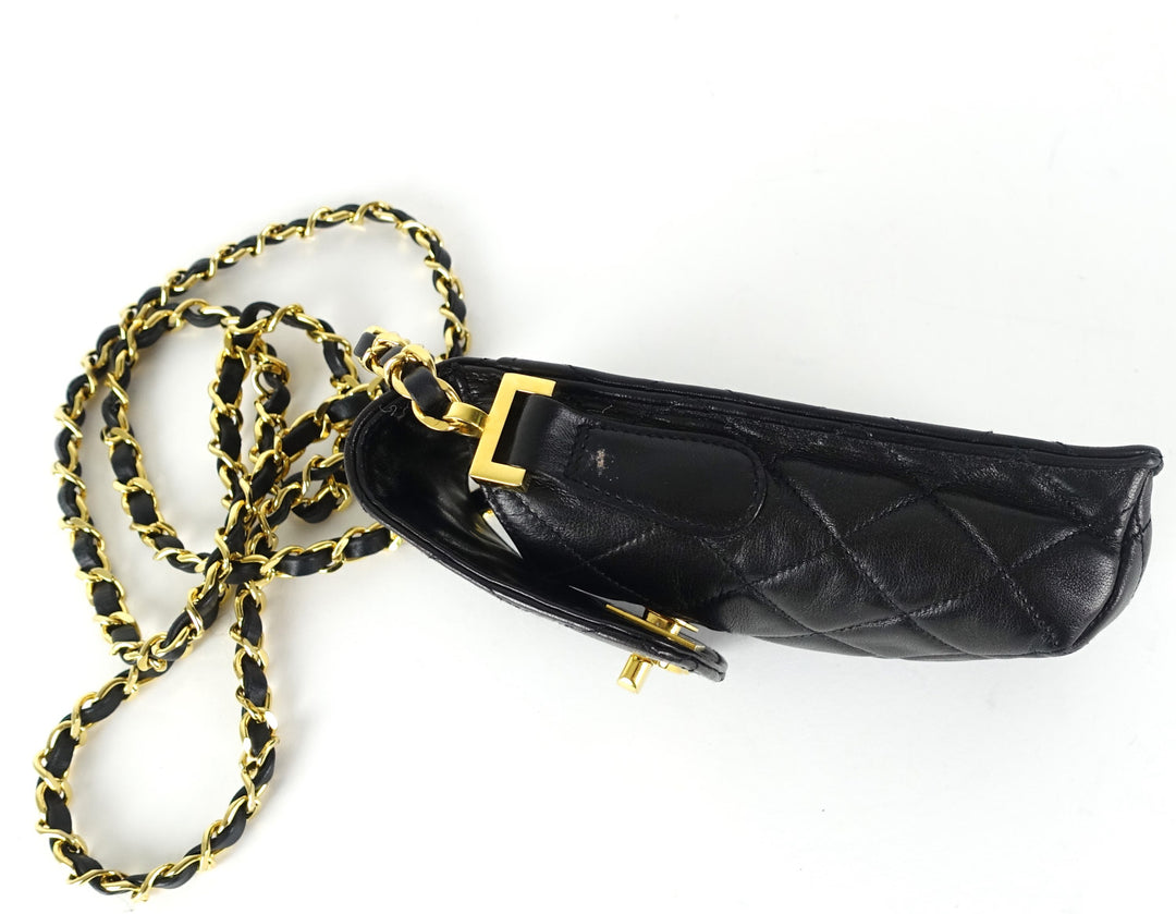 lambskin leather phone holder bag