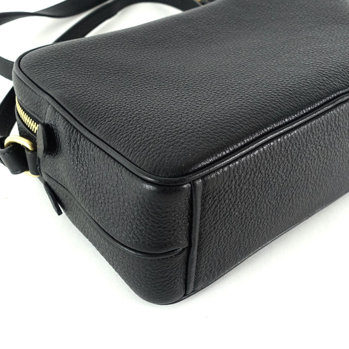 double zip saffiano leather bag