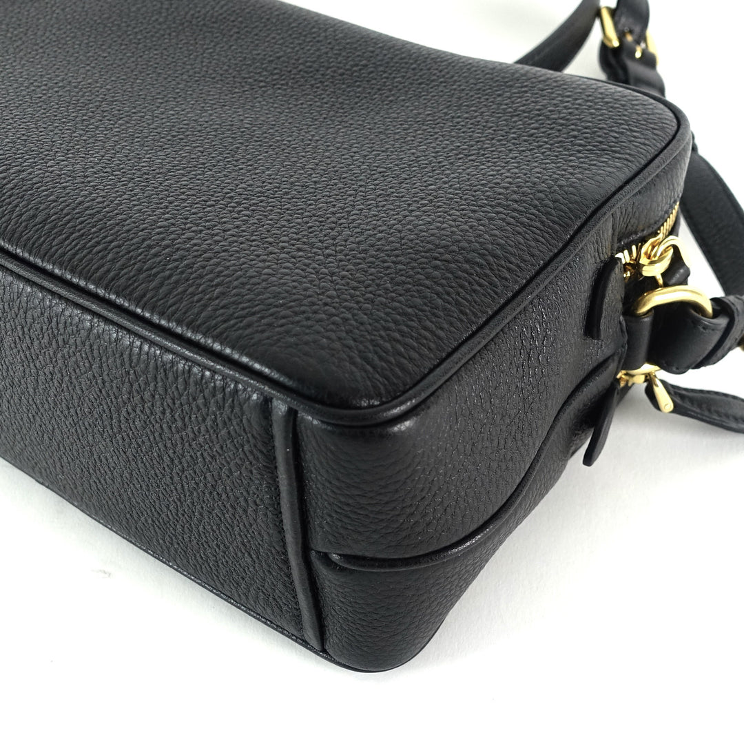 double zip saffiano leather bag
