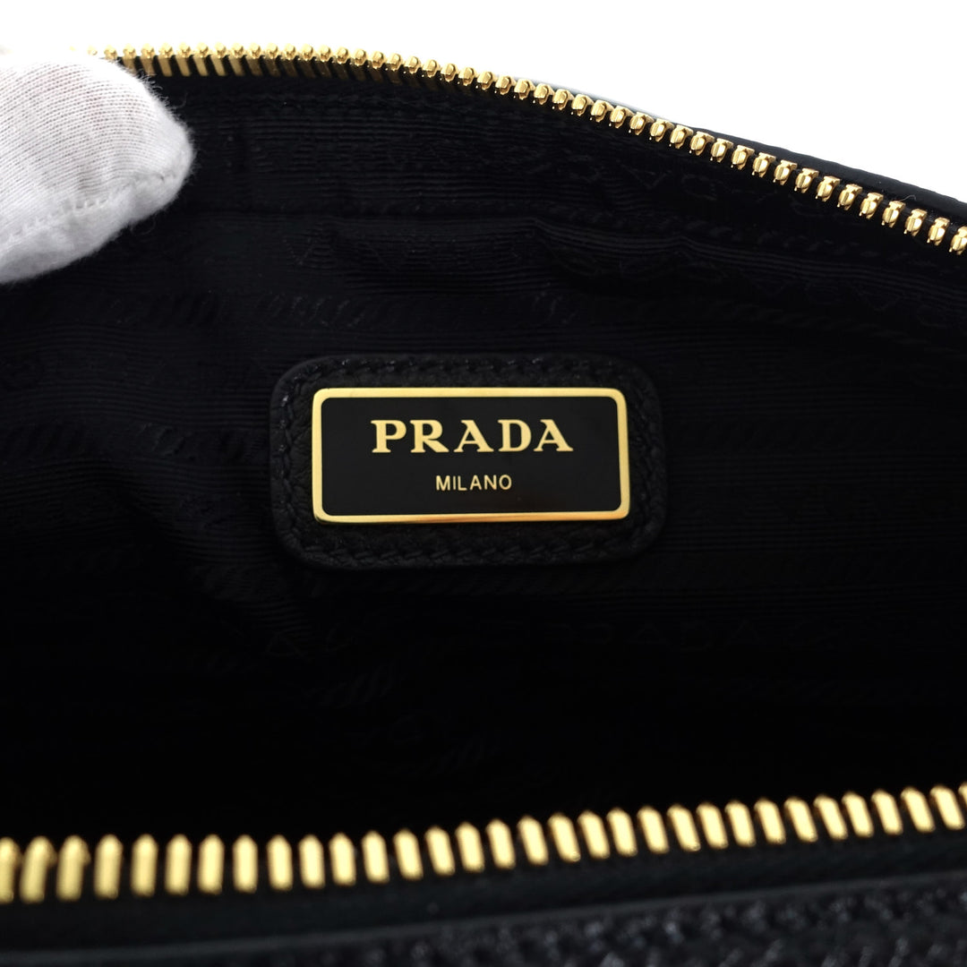 double zip saffiano leather bag