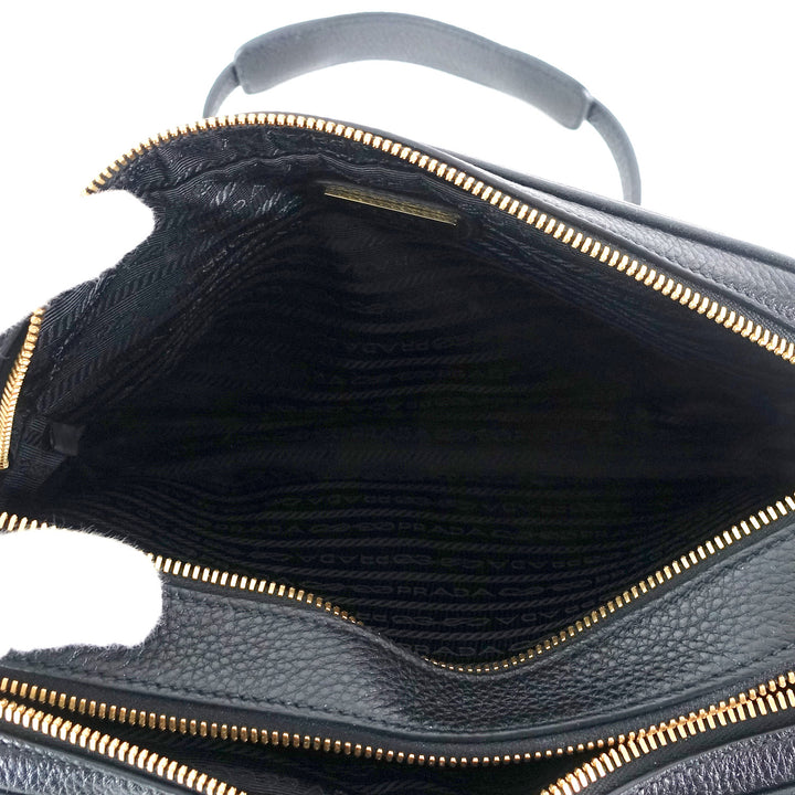 double zip saffiano leather bag