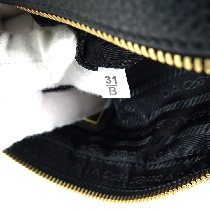 double zip saffiano leather bag