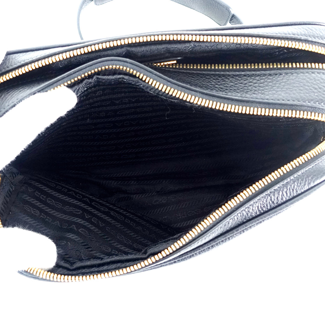 double zip saffiano leather bag