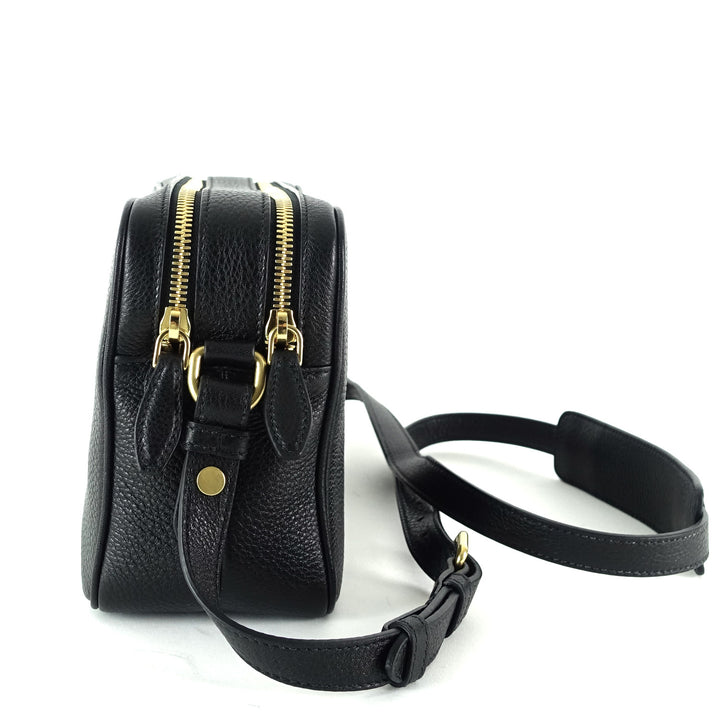 double zip saffiano leather bag