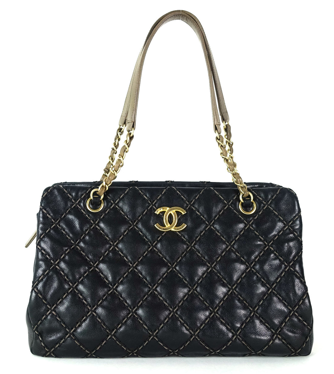 wild stitch calfskin leather shoulder bag